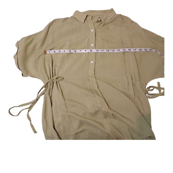 M-93 Women's Tunic Shirt Dress #1920502TL7869 Drawstring Side Green Size O/S - Picture 7 of 14